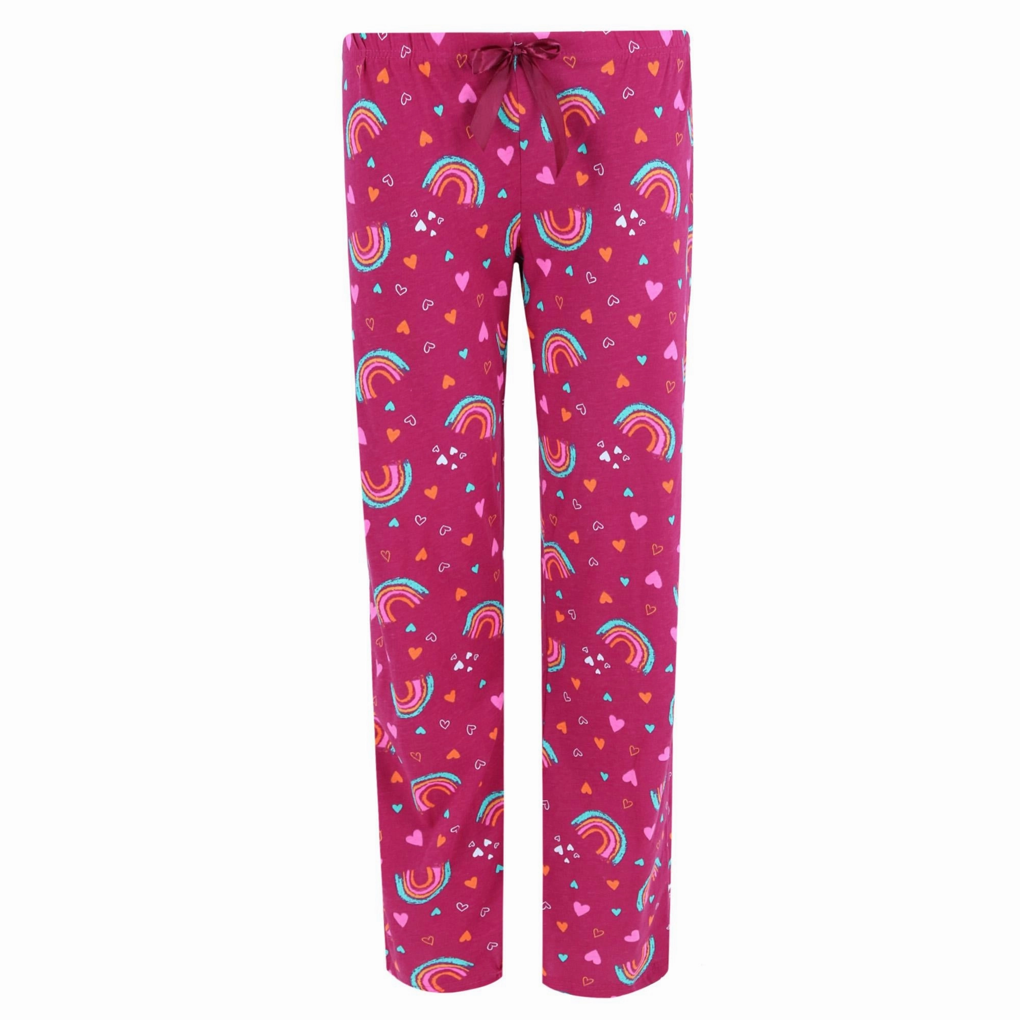 Drapey Texture Reinforced Seam Durability Women's Novelty Print Pajama Bottoms