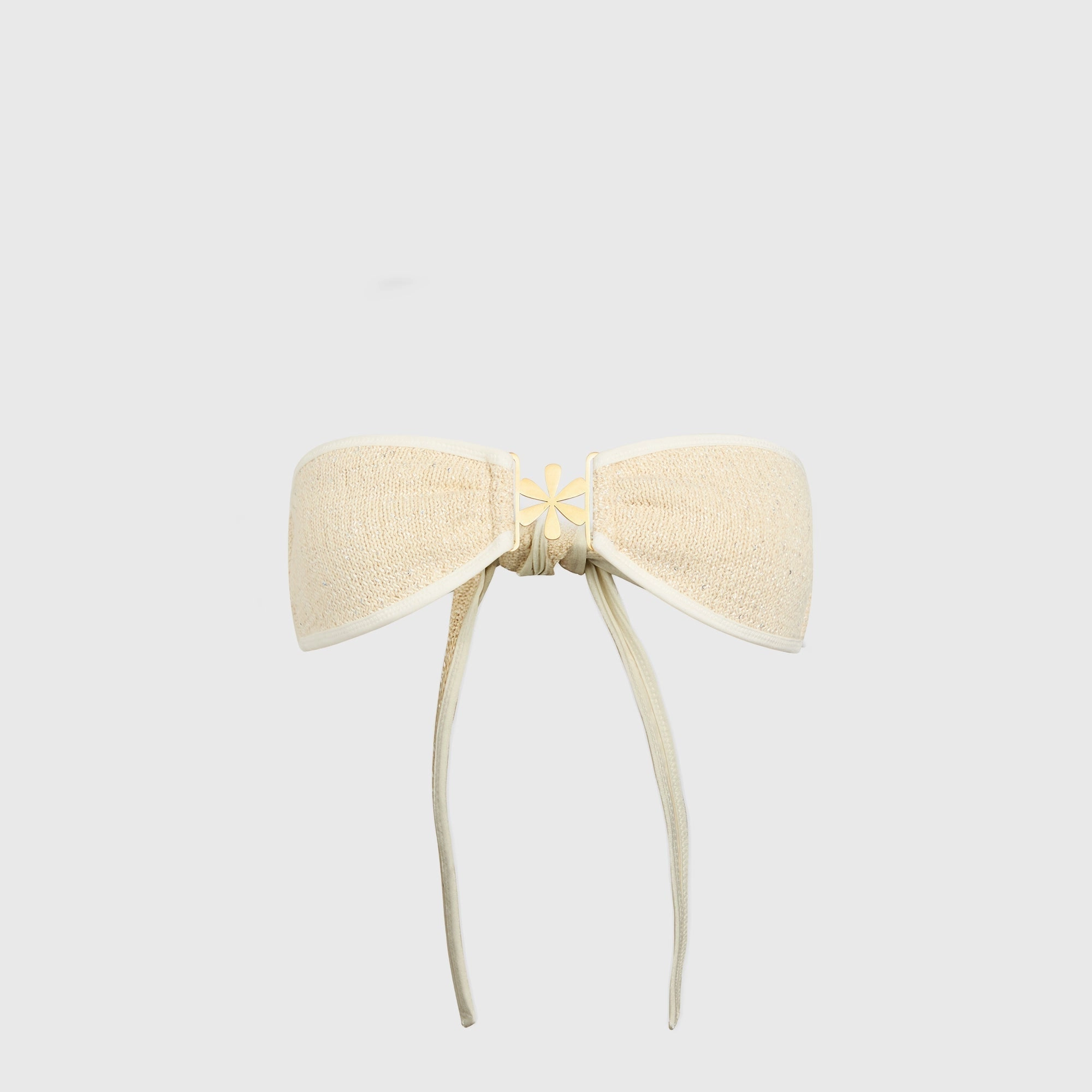 Asta Resort Mia Bikini Top - Ivory Sequin Built In Lining