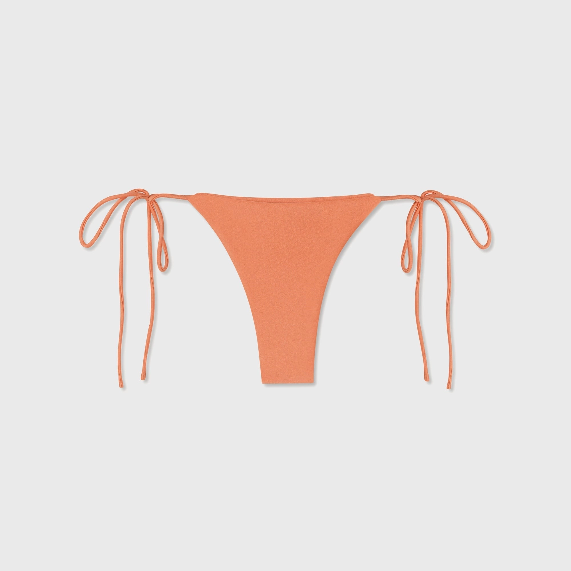 Neutral Tone Trims No Ride Up Design Asta Resort Mia String Bikini Bottom - Tangerine