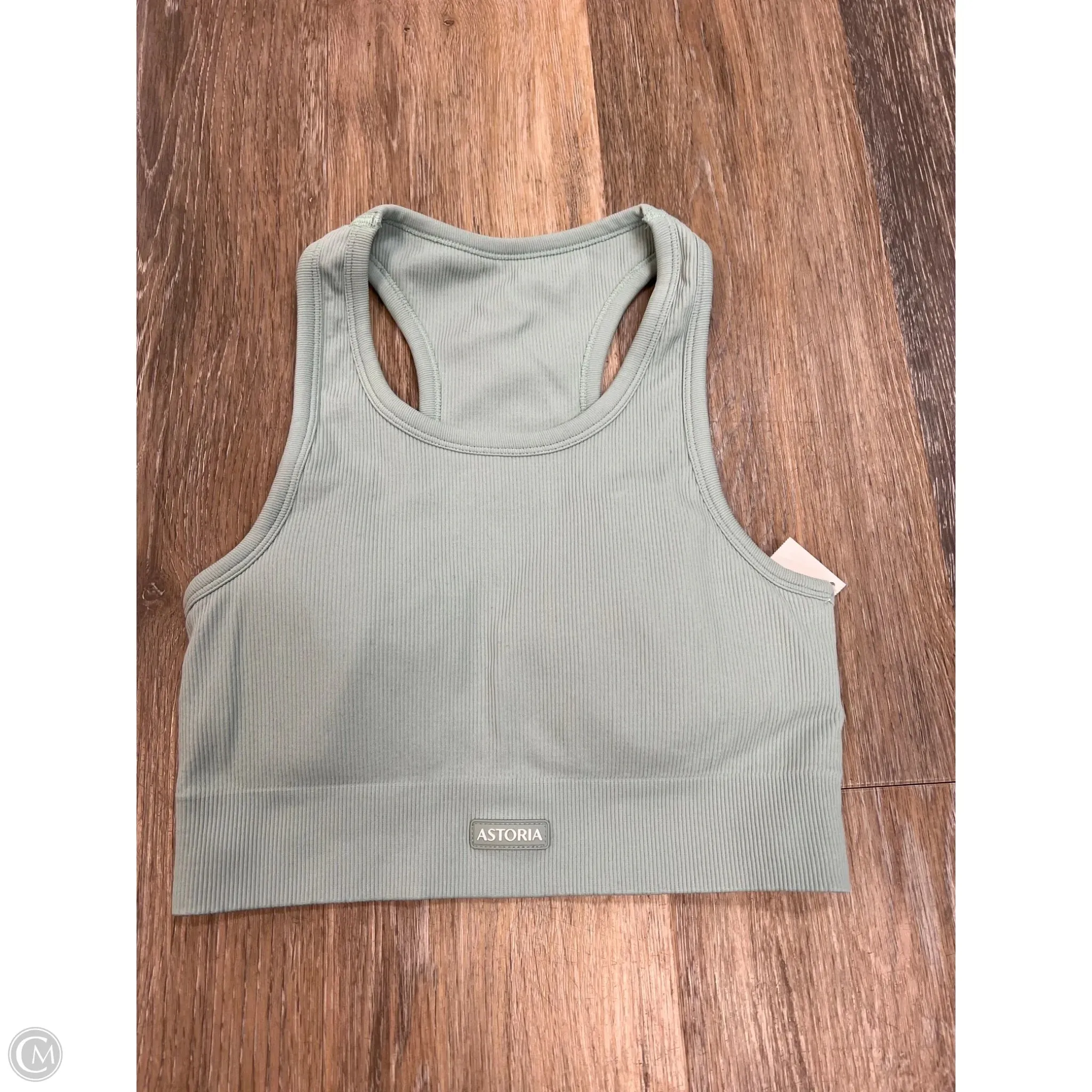 Ribbed Hemline Stylish Outfit Athletic Bra By Astoria In Blue, Size: S