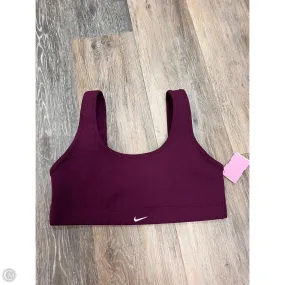 NoiseReduciting Zipper Athletic Bra By Nike Apparel In Purple, Size: S
