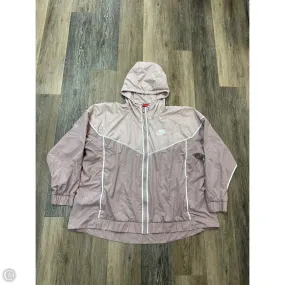 Recycled Material Blend Eco Friendly Dye Process Athletic Jacket By Nike Apparel In Pink, Size: 3x