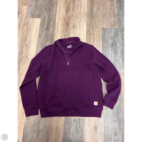LowMaintenanceMaterial Double Stitched Seams Athletic Sweatshirt Collar By Carhartt In Purple, Size: M