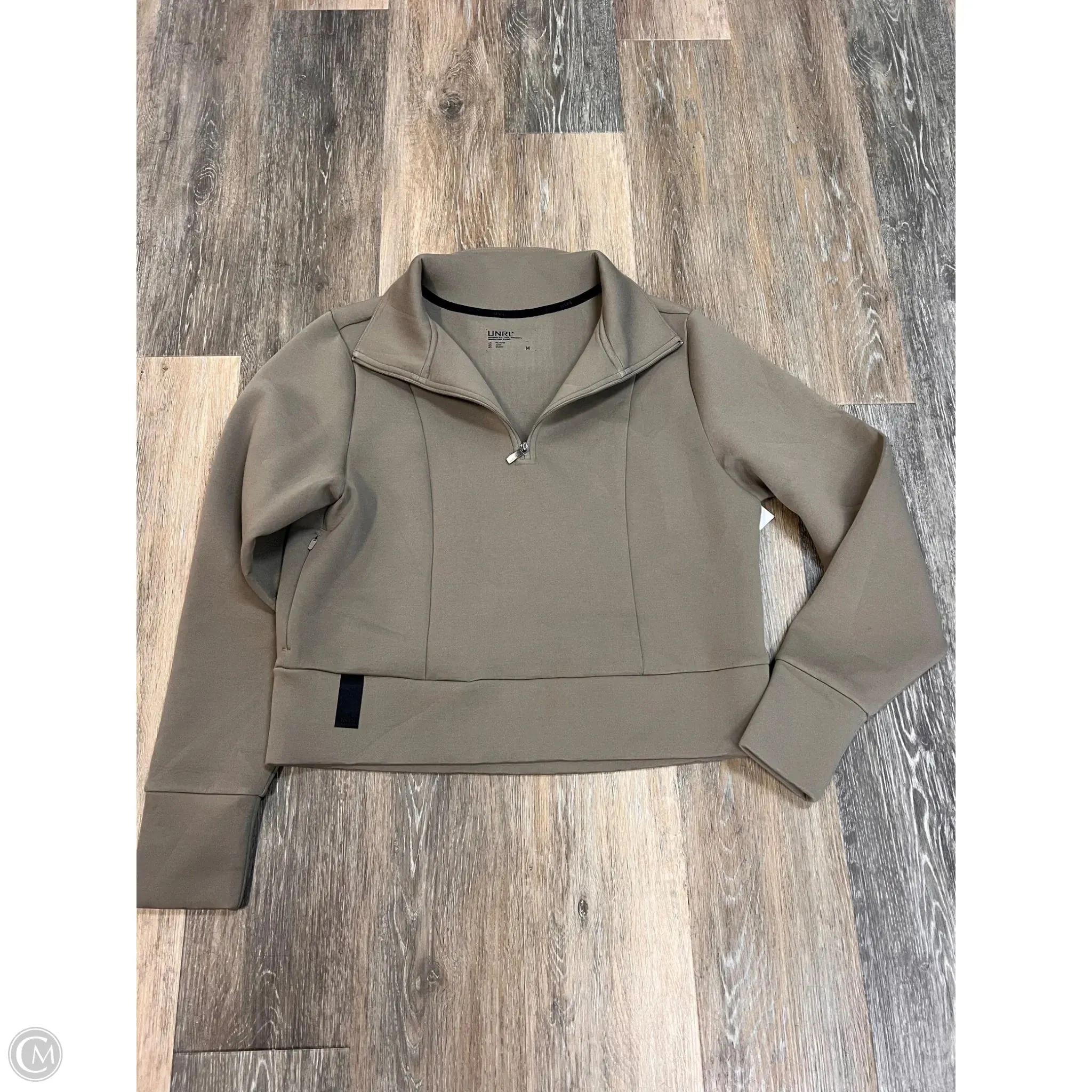 PreShrunkFabric Athletic Sweatshirt Collar By UNRL In Taupe, Size: M