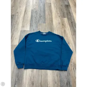 Athletic Sweatshirt Crewneck By Champion In Blue, Size: L RecycledPolyesterBlend