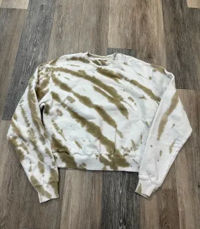 Anti Static Treatment Athletic Sweatshirt Crewneck By Good American In Tie Dye Print, Size: S