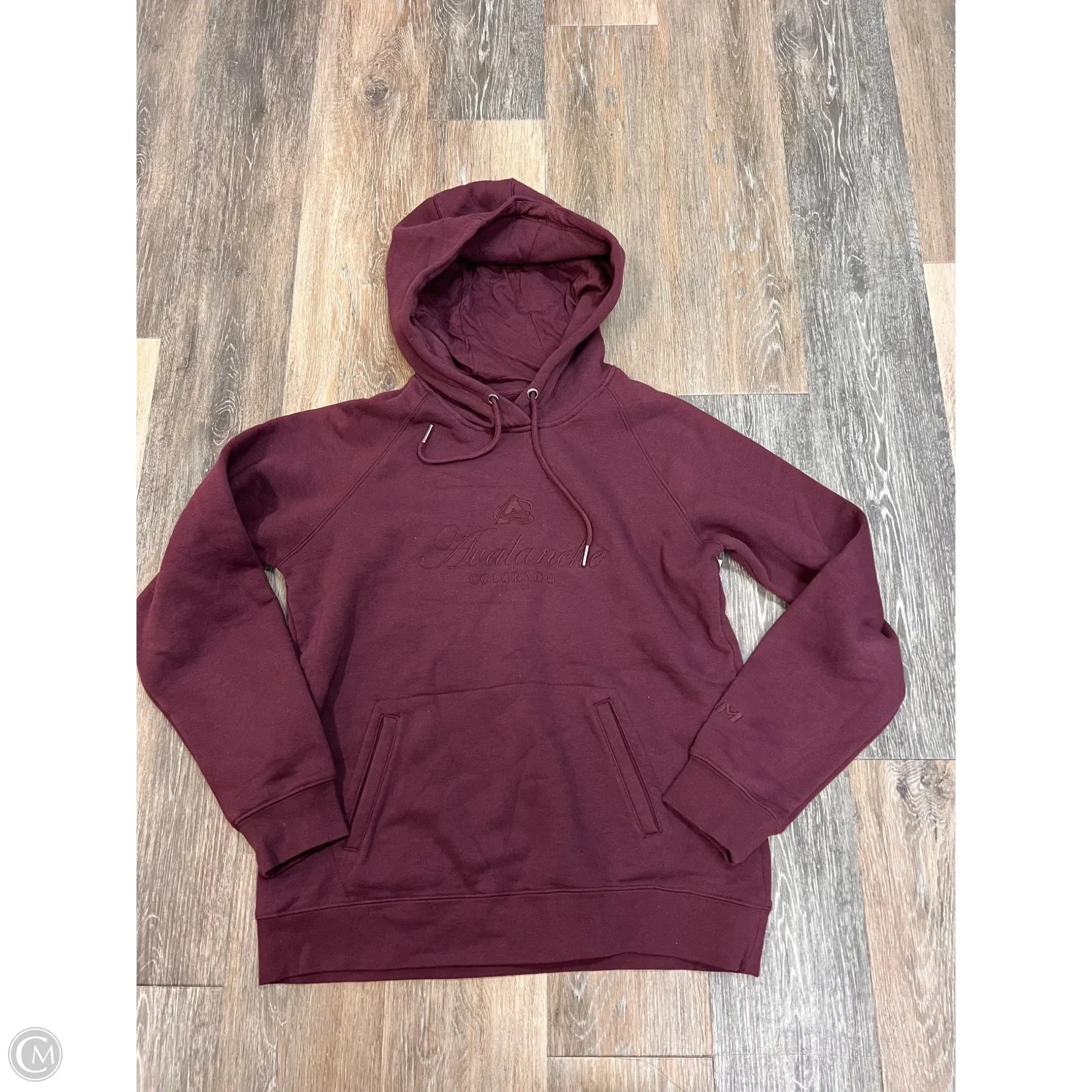 RibbedCuff *Athletic Sweatshirt Hoodie By Nhl In Maroon, Size: M