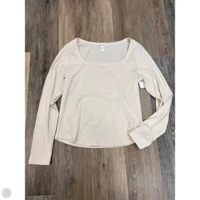 Athletic Top Long Sleeve Collar By Athleta In Cream, Size: L FadeResistant Finish V-neck Blouse