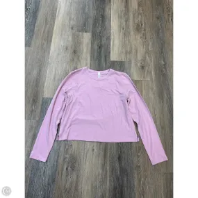 Curved Hemline Flexible Waistband Adaptation Athletic Top Long Sleeve Collar By Lululemon In Pink, Size: 8