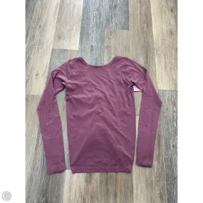 Athletic Top Long Sleeve Collar By Lululemon In Purple, Size: 6 Curved Hem Design