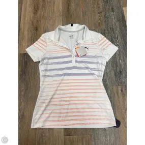 Athletic Top Short Sleeve By Puma In White, Size: S Moisture Wicking Fabric Stretchable Neckline