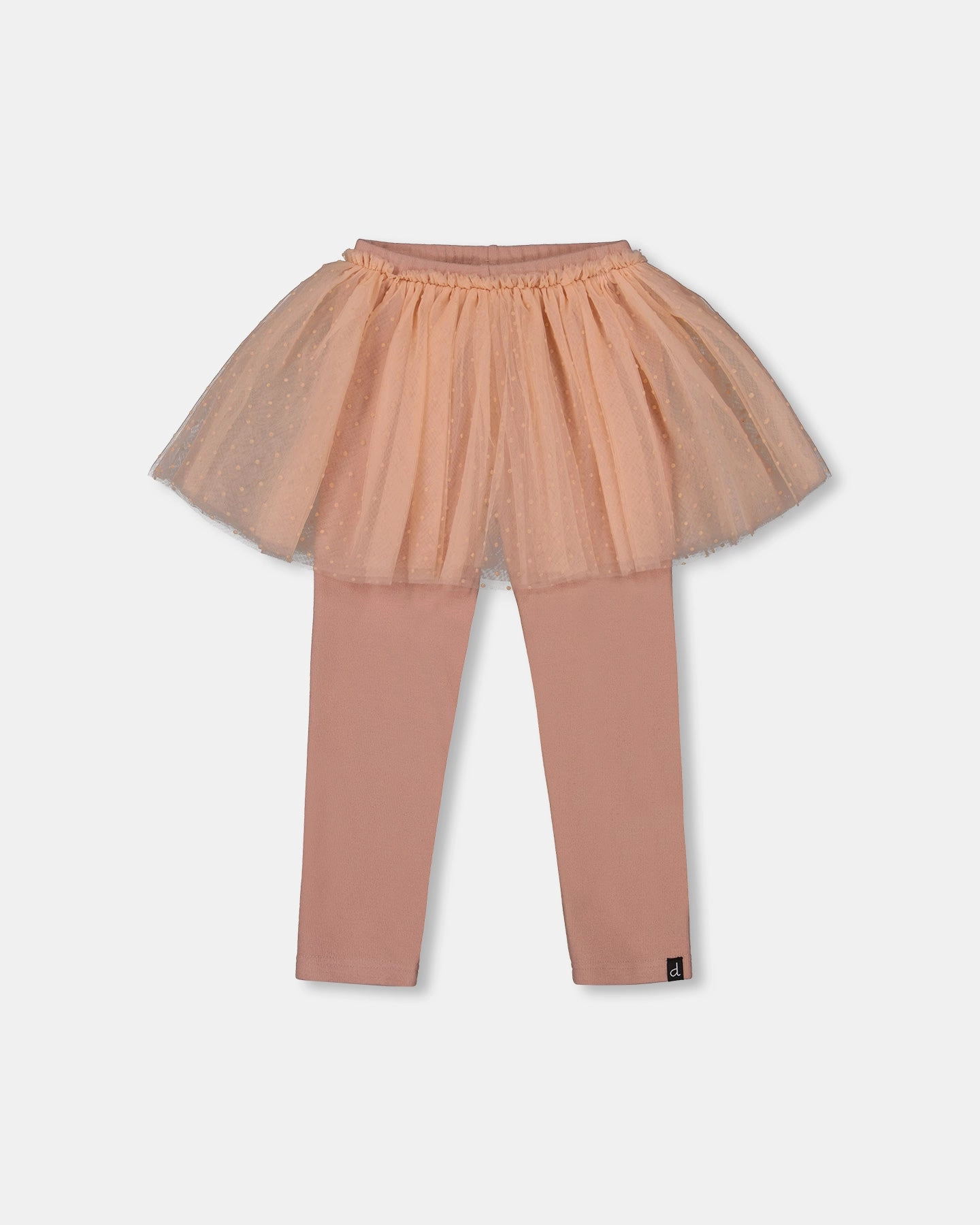 Leggings with Tulle Skirt Dusty Pink Seamless Waist Technology Durable Waistband