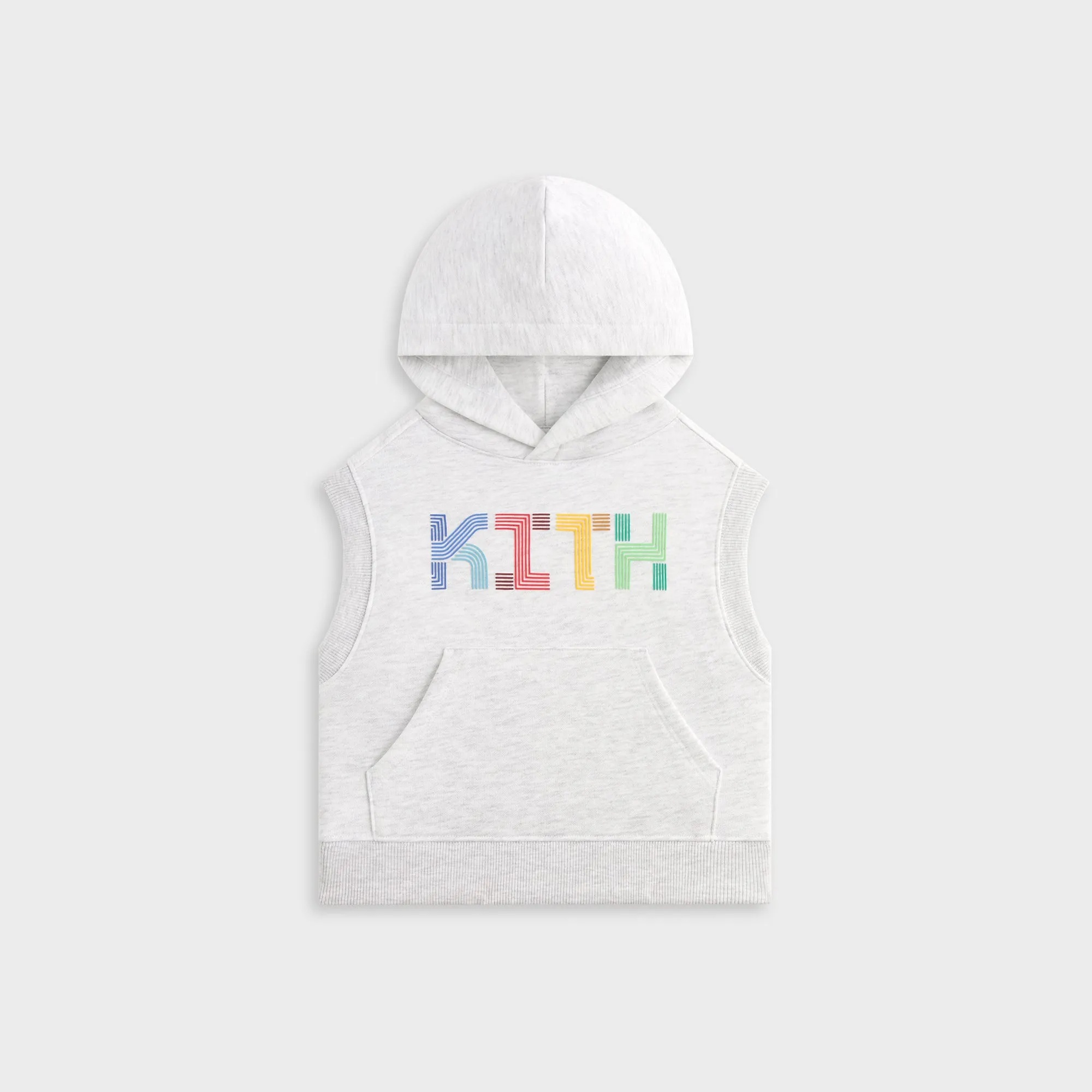 product poplin smoothness Kith Kids Pathways Sleeveless Hoodie - Light Heather Grey