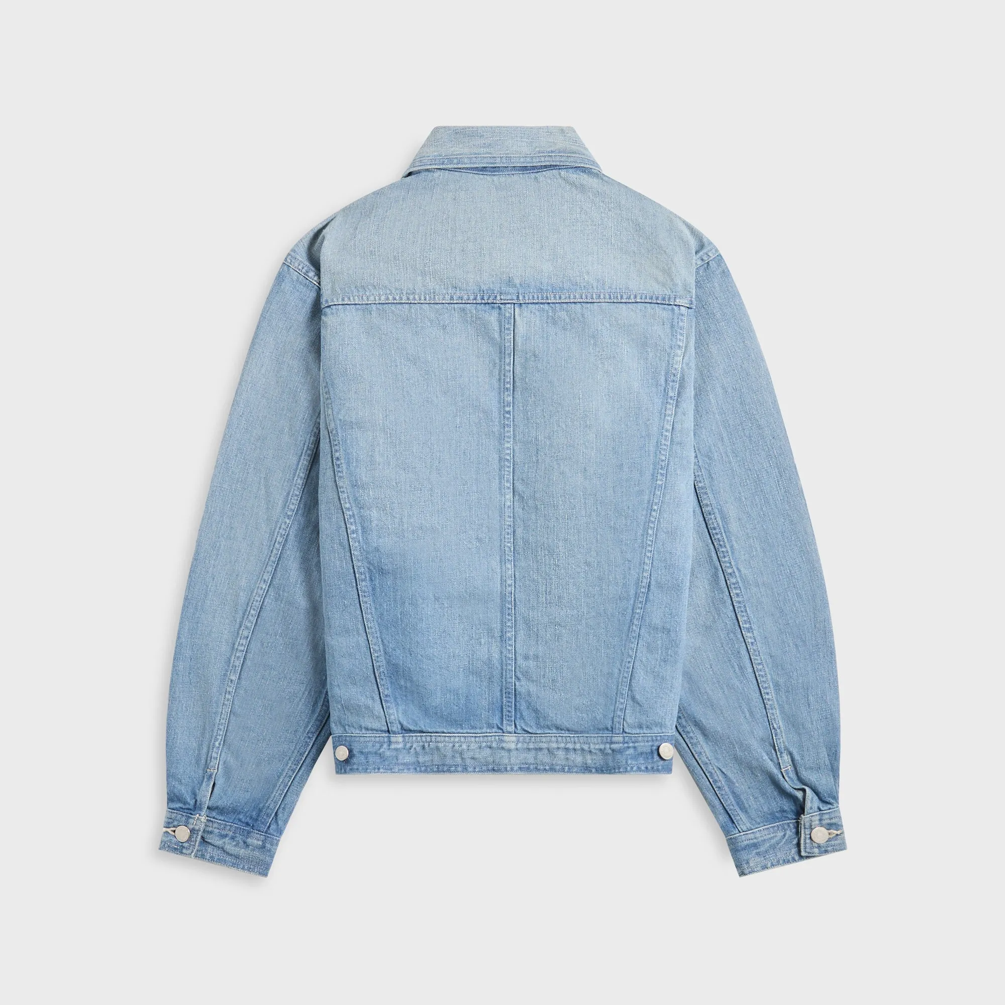 Auralee Selvedge Faded Light Denim Blouson - Light Indigo Luxurious Feel