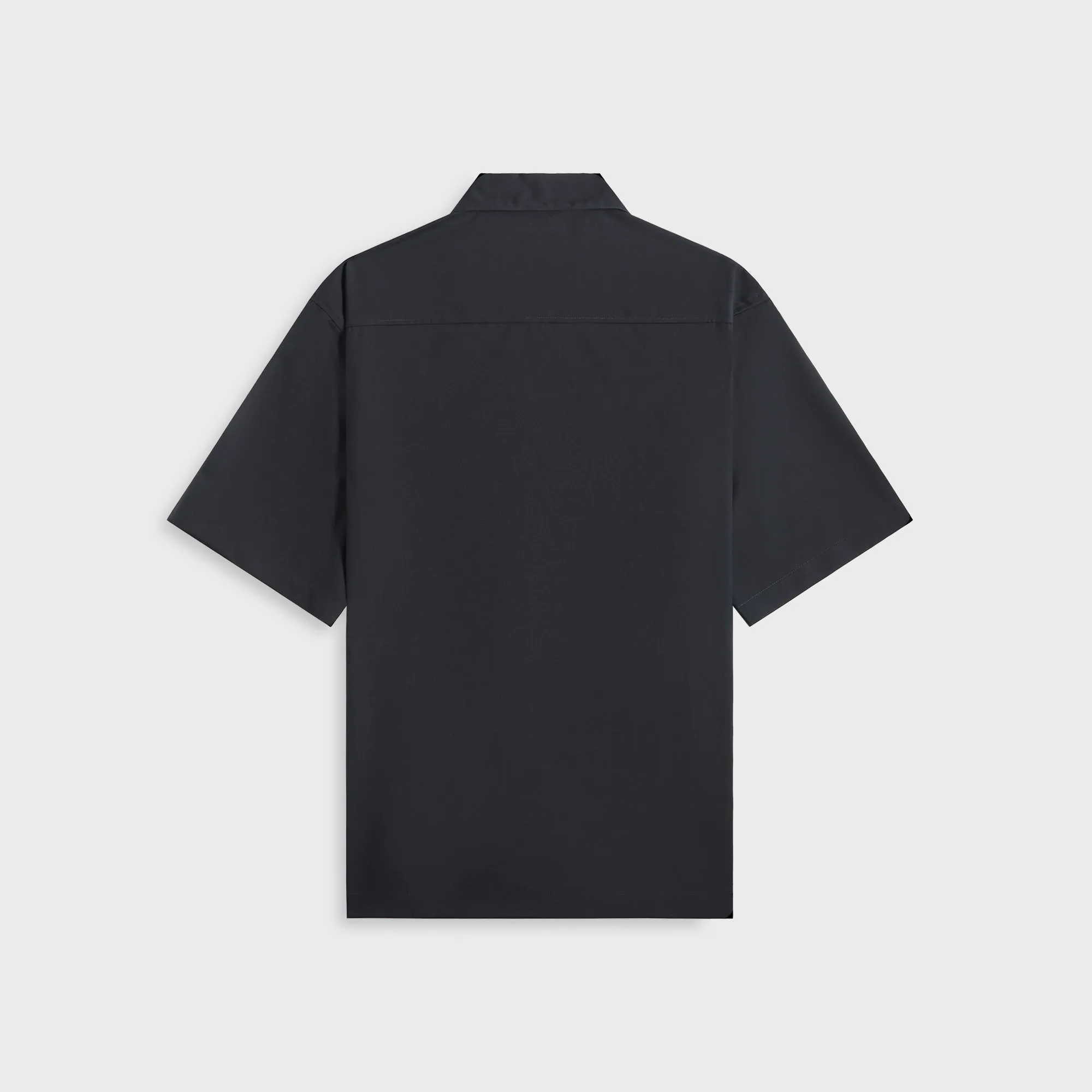 Auralee Super Fine Tropical Wool Open Collar Half Sleeved - Navy Conference Appropriate High-Quality Fabric