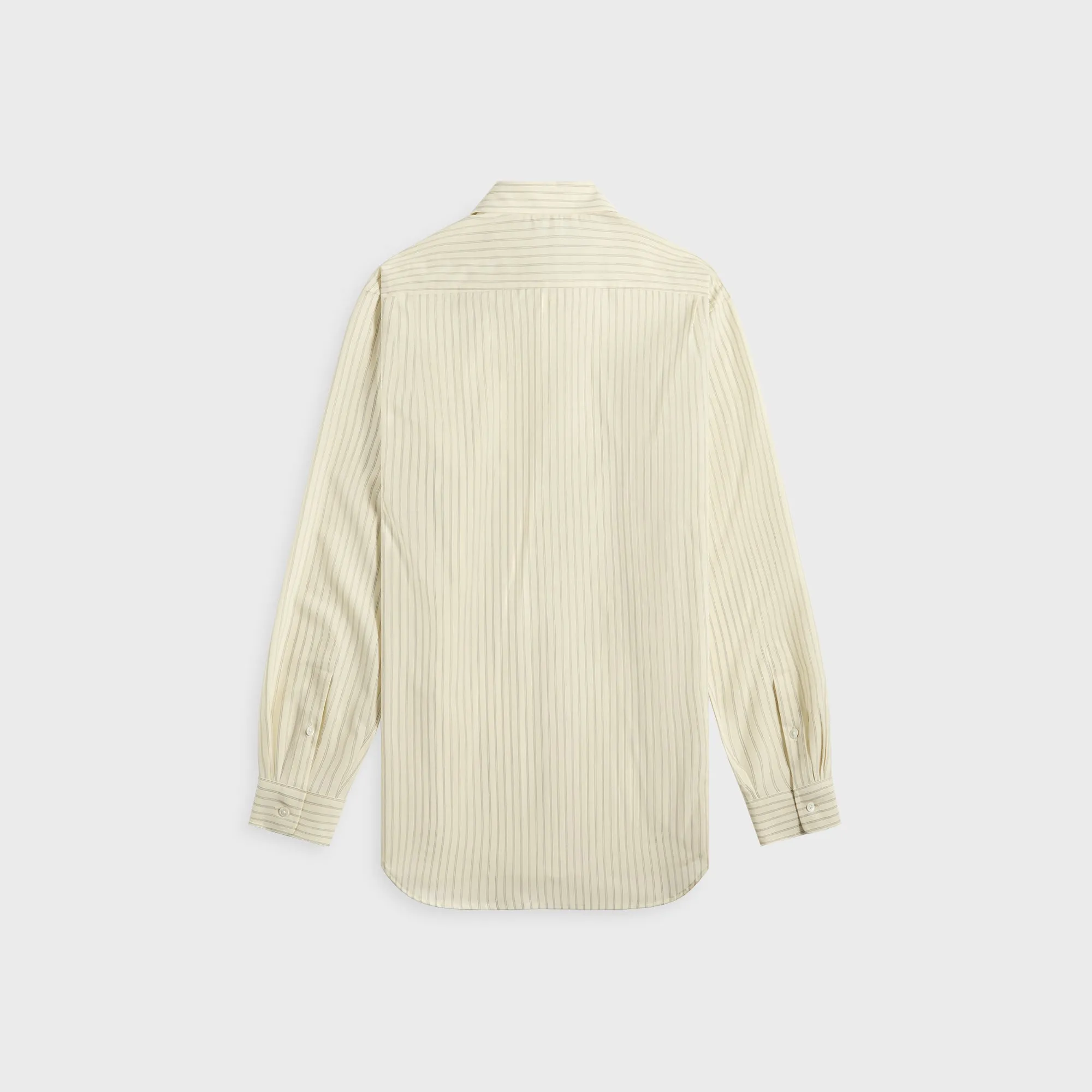 Classy Detail Patterned Design Auralee Super Fine Wool Stripe Shirt - Ivory Stripe