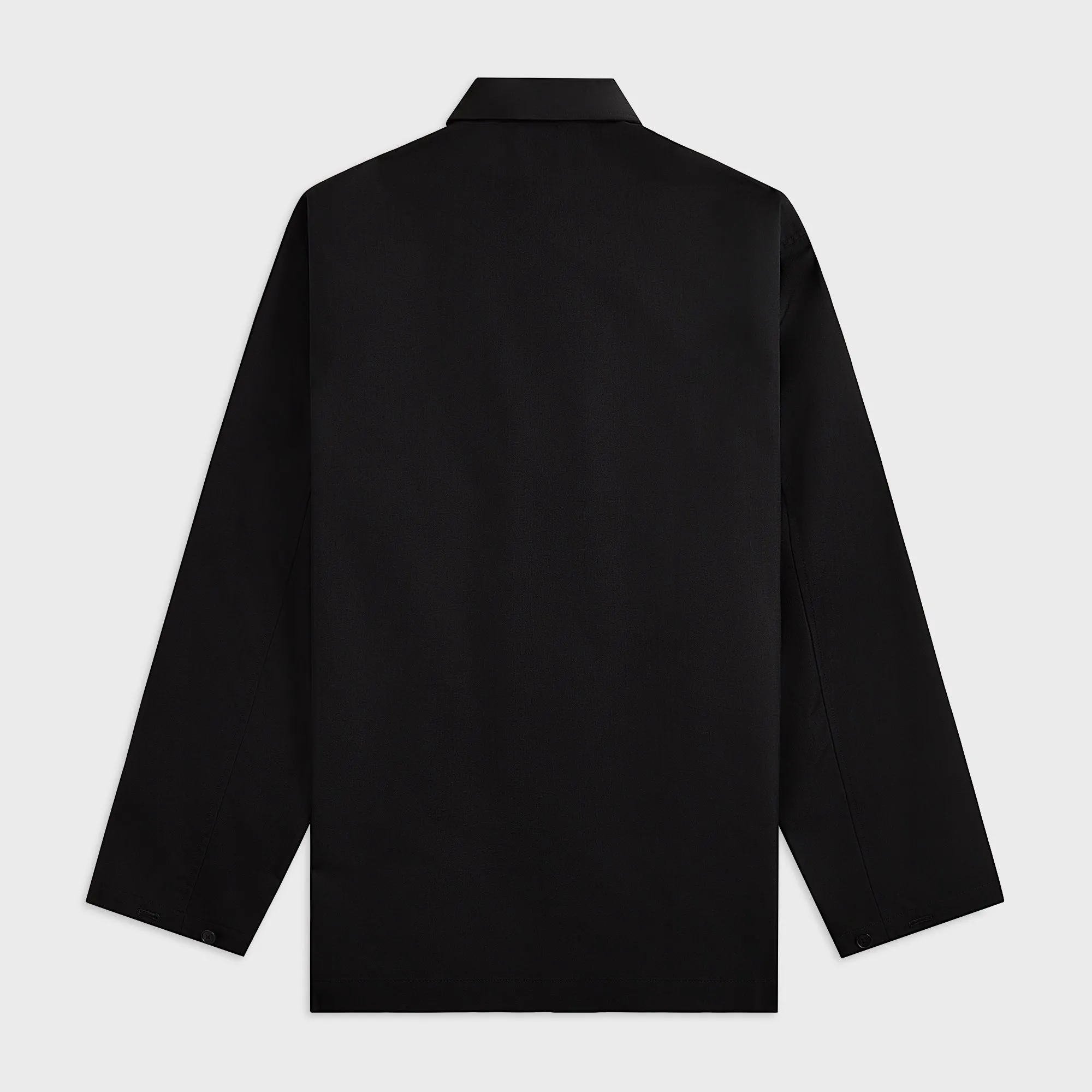 Auralee Wool Herringbone Over Shirt - Black Luxury Feel Fall Foliage