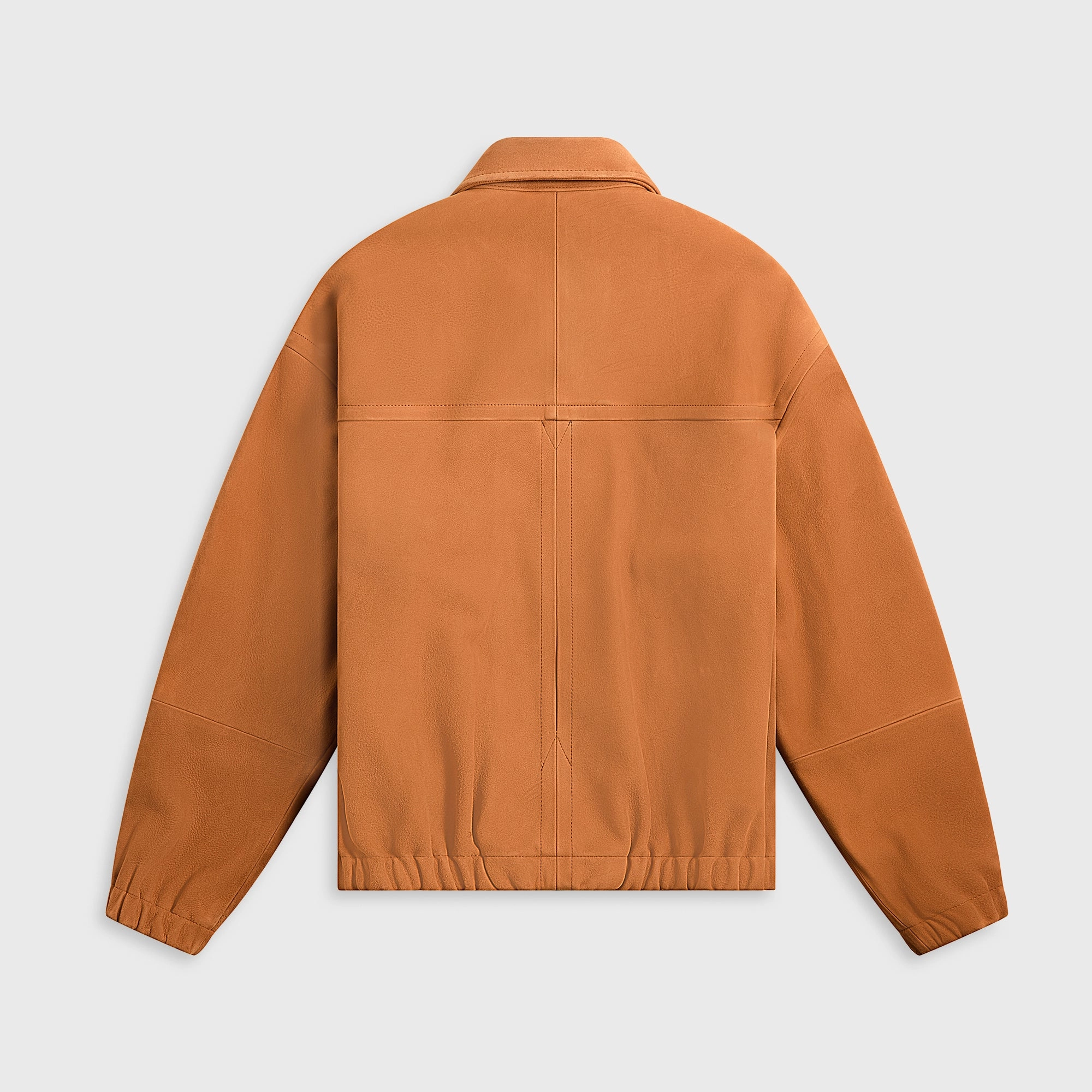 wrinkle free Reflective Detailing Auralee Lamb Suede Zip Blouson - Camel