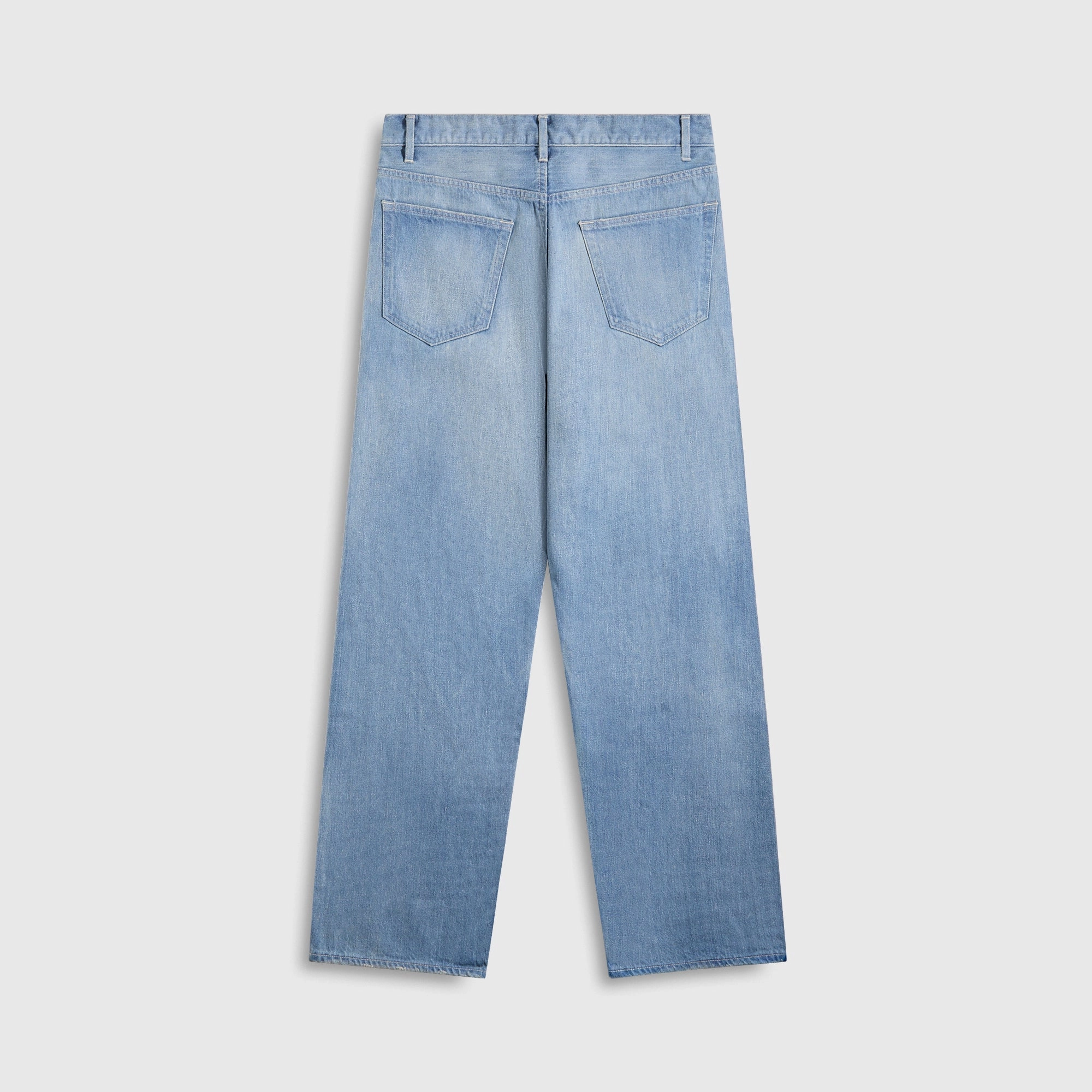 NonRestrictiveFit Auralee Selvedge Faded Light Denim Wide Pants - Light Indigo