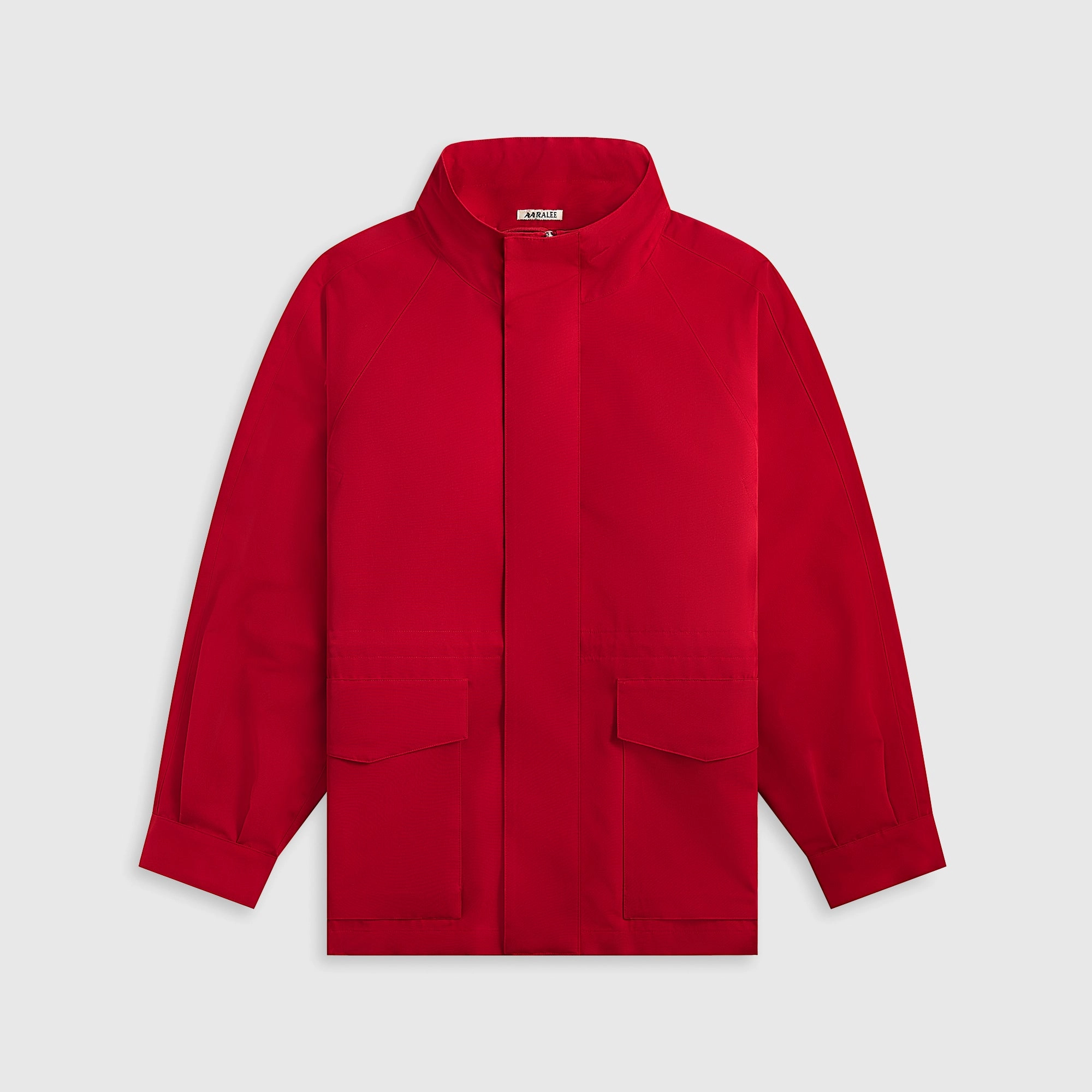 Anti Pilling Finish Auralee Wool Max Canvas High Neck Zip Blouson - Red