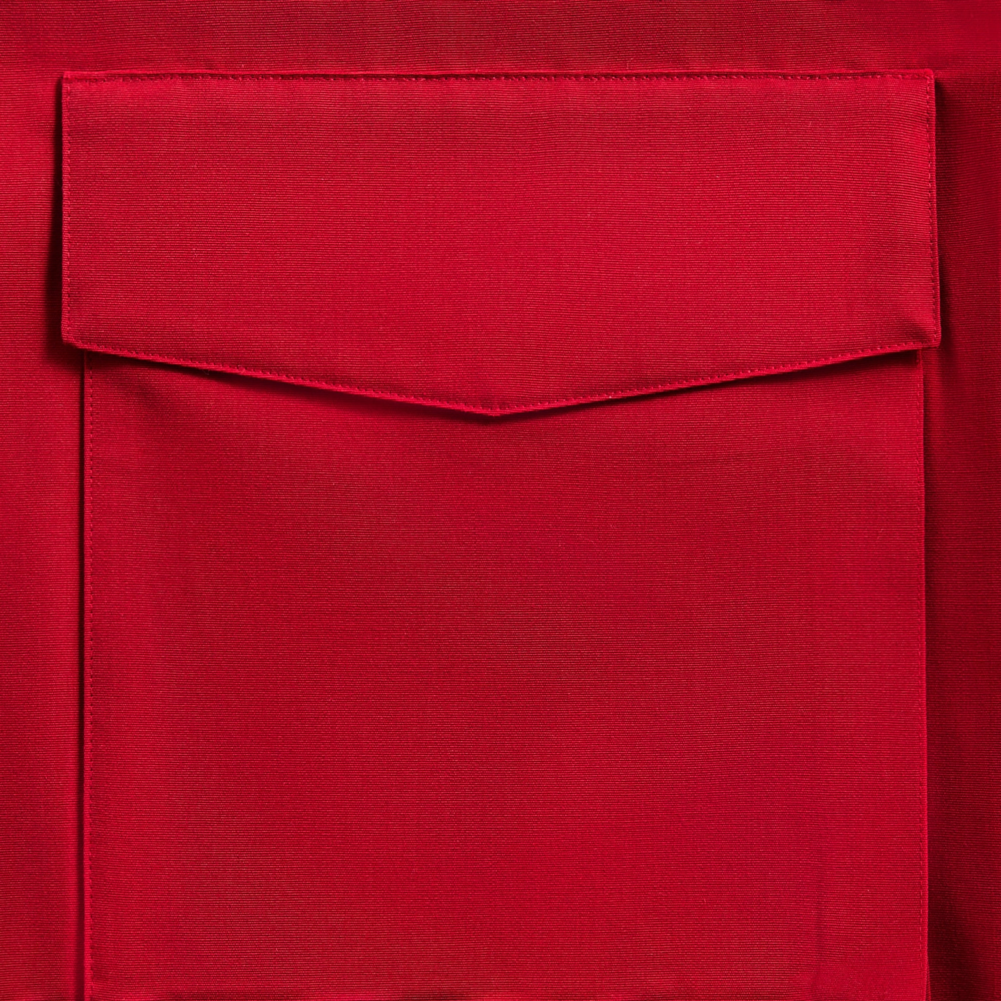 BondedZipperGuards Street Ready Auralee Wool Max Canvas High Neck Zip Blouson - Red