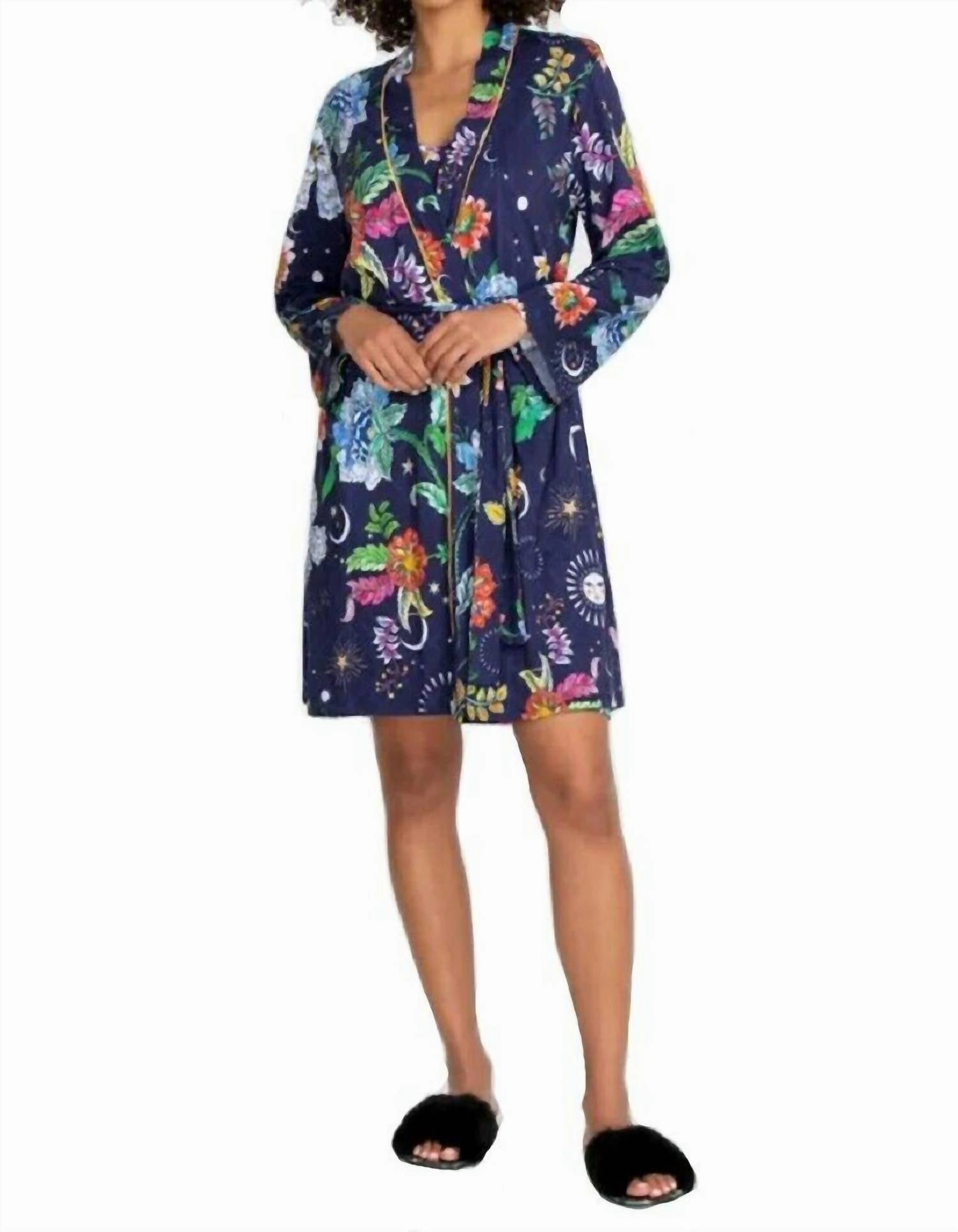 Anti Pill Surface Aurora Borealis Sleep Robe In Multi