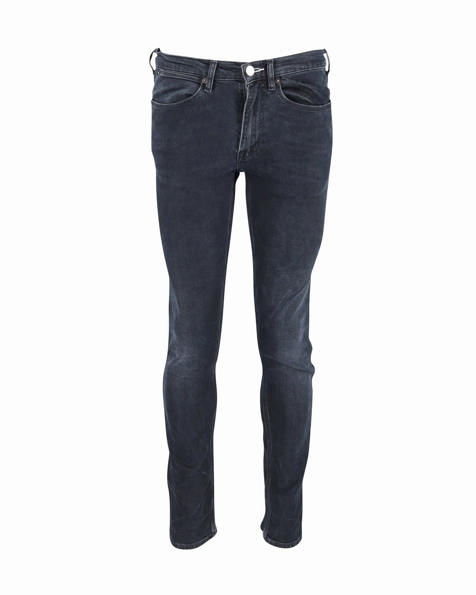 Acne Studios Skinny Fit Jeans in Navy Cotton Denim Shopping Day High Quality Weekend Style Utility Style