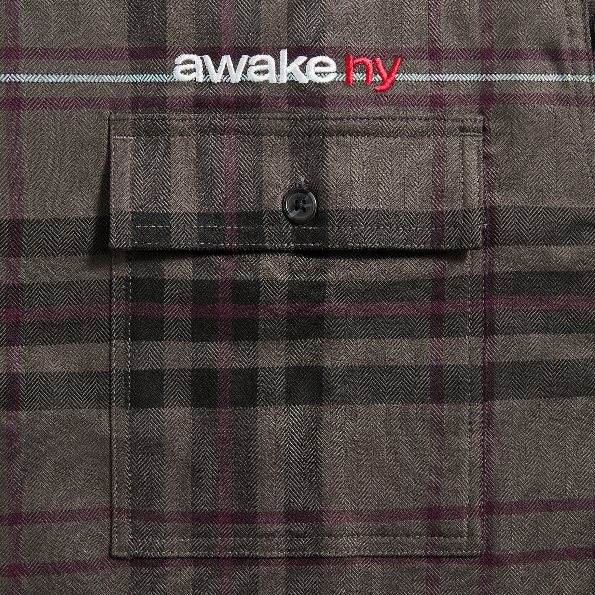 Chill Look Glossy Finish Awake NY Plaid Flannel Shirt - Brown