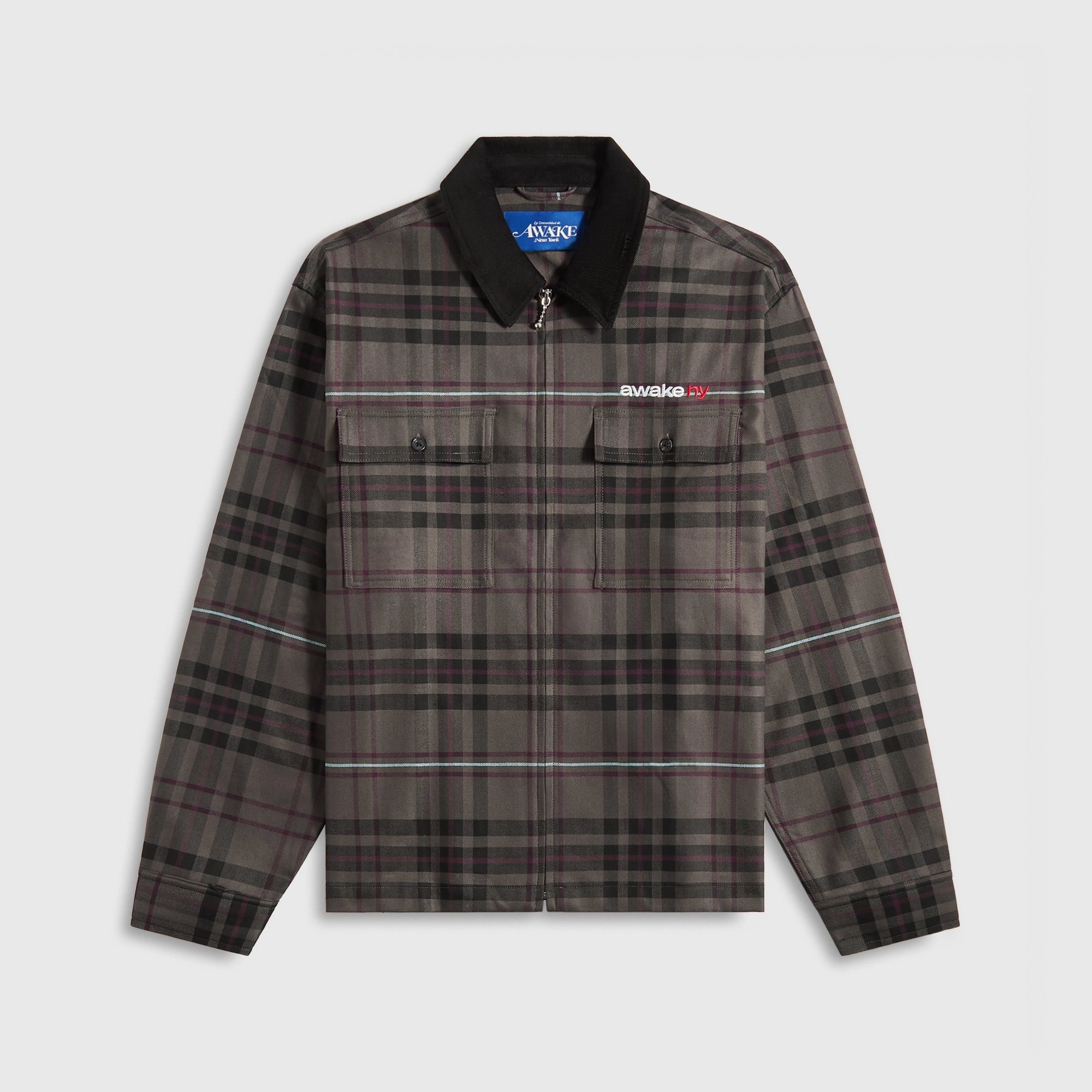 Unisex Casual Fit Neutral Street Style Awake NY Plaid Flannel Shirt - Brown