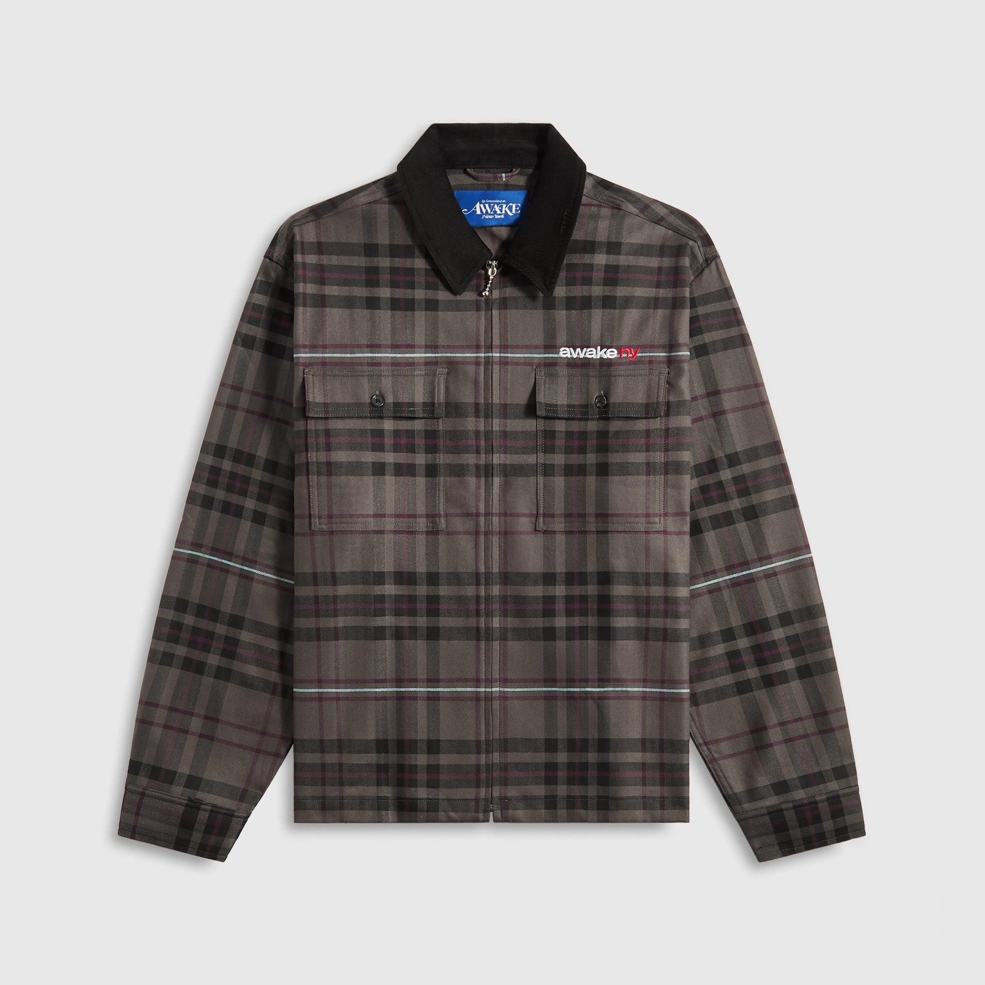 Aramid Fiber Reinforcement Flexible Shoulder Design Awake NY Plaid Flannel Shirt - Brown