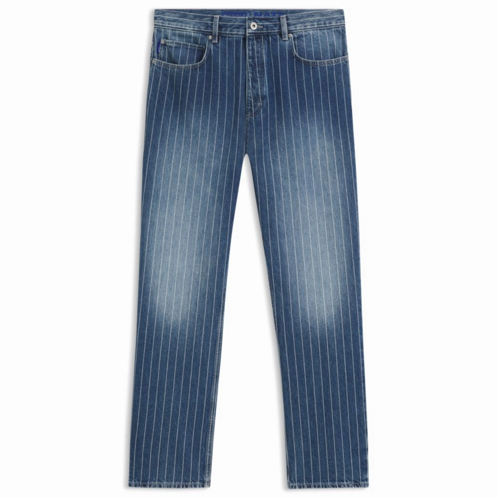 Baggy-fit jeans in blue pinstriped denim Casual Classic