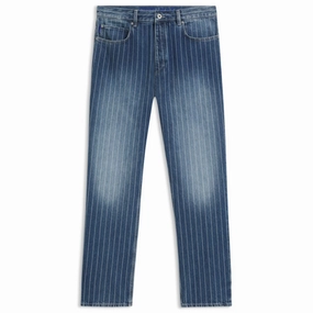 Fitted Design Baggy-fit jeans in blue pinstriped denim