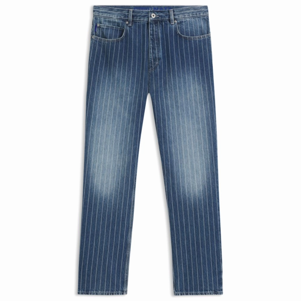 Baggy-fit jeans in blue pinstriped denim Selvedge Denim Style Simplicity