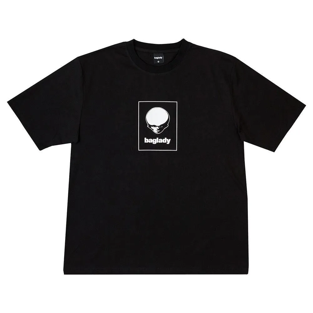 Eco Friendly Fabric Baglady Alien Logo T-Shirt - Black