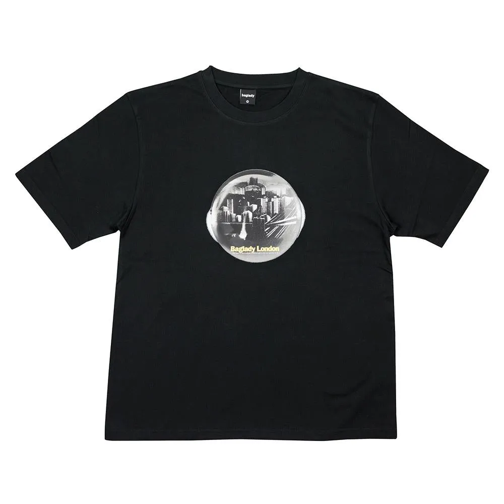 Basic Layer Simple Yet Elegant Baglady Survive London T-shirt - Black