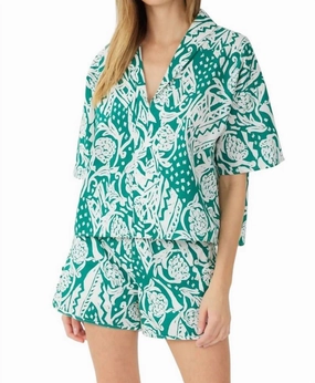 Chic Print Set In Green Multi Loose Fit Style Non Chafe Seams