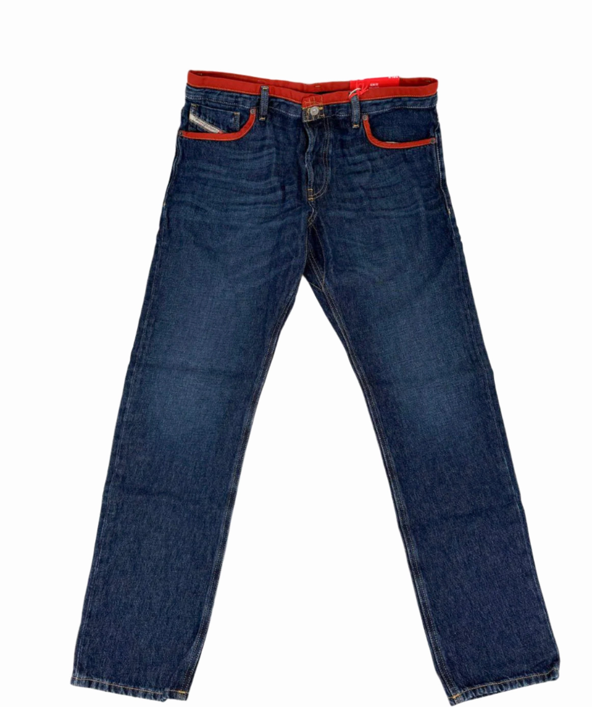 Diesel Blue/Orange Outline Straight Leg Denim Jeans Day To Day