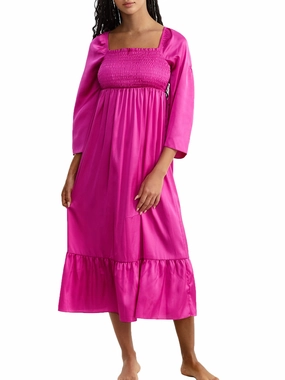 Bare Women's The Elegant Satin Nightgown Stretch Elastic Waistband Cozy Feel