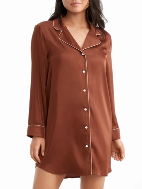 Zero Irritation Finish Tagless Design Bare Women's The Washed Satin Sleep Shirt