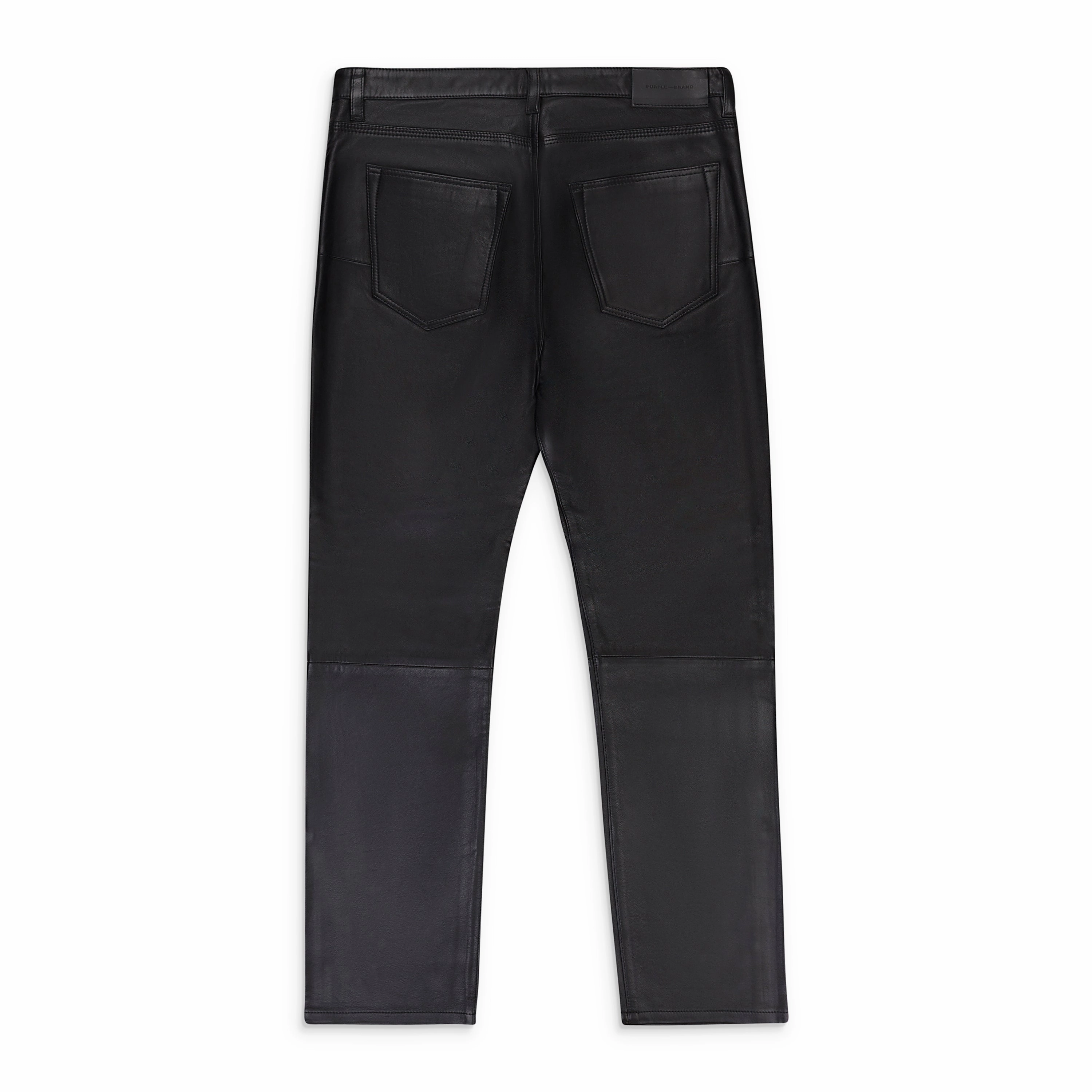 Artist Vibe Work Meeting Casual LEATHER RELAXED FIT PANT BLACK SKINNY JEANS