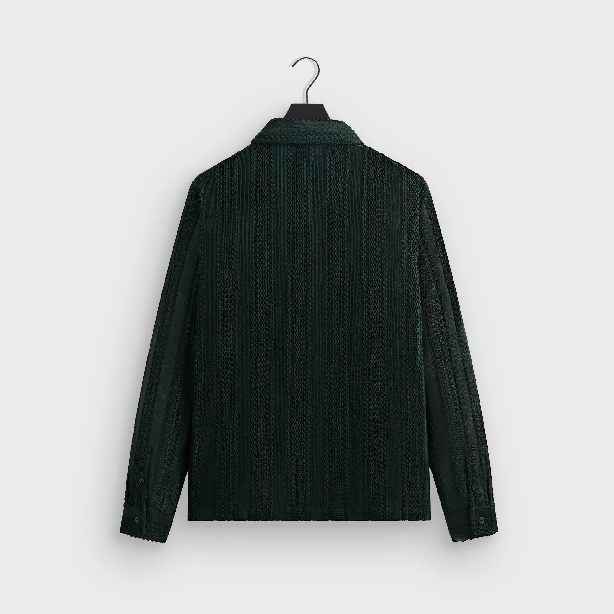 Soft Touch Networking Session Kith Ladder Lace Long Sleeve Boxy Collared Overshirt - Stadium