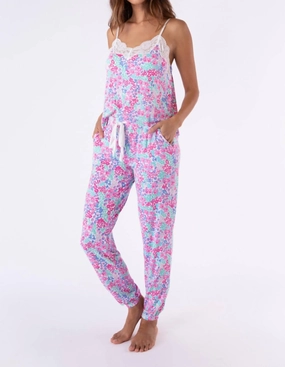 SnagFree Fabric DoubleStitched Hems Beach Bouquet Pajama Set In Ivory