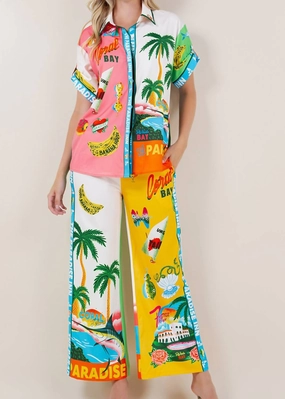 AntiPill Fabric Beach Vacation 2-Piece Set In Black