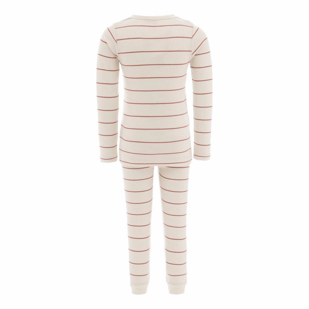 Ribbed Collar Design Durable Blends Beige Striped Modal Outfit
