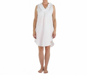 Hidden Pocket Detail Tag Free Labeling Bianca Soft Cotton Nightgown In White