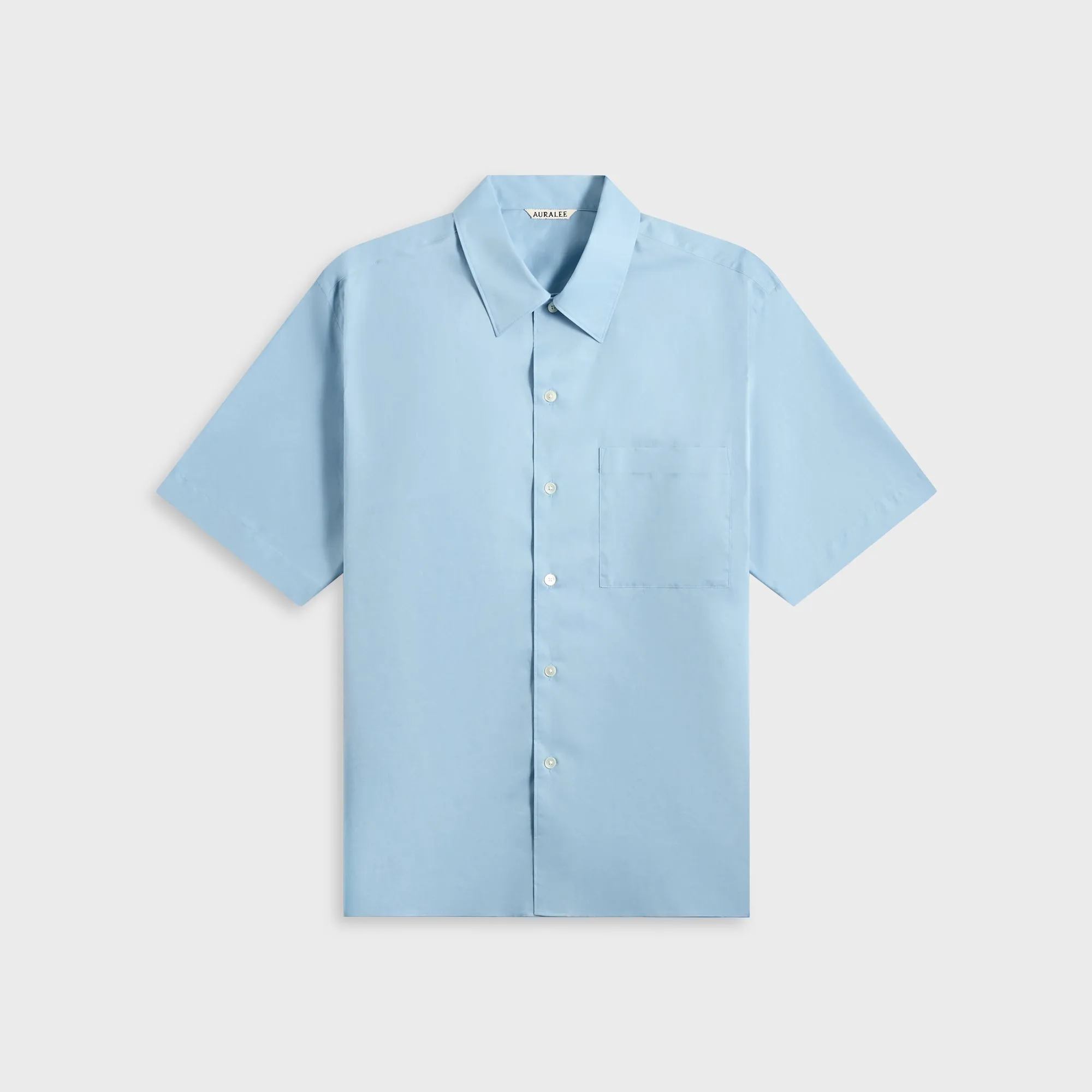 Mountain Escape Auralee Washed Finx Typewriter Open Collar Shirt - Light Blue