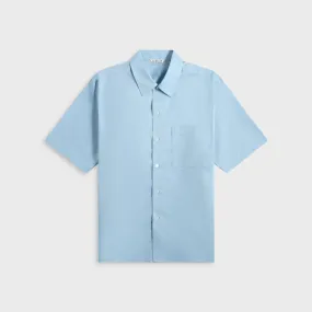Mountain Escape Auralee Washed Finx Typewriter Open Collar Shirt - Light Blue