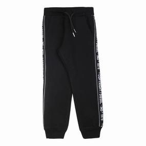 Black Logo Tape Sweatpants Quick Access Pockets Compact Storage