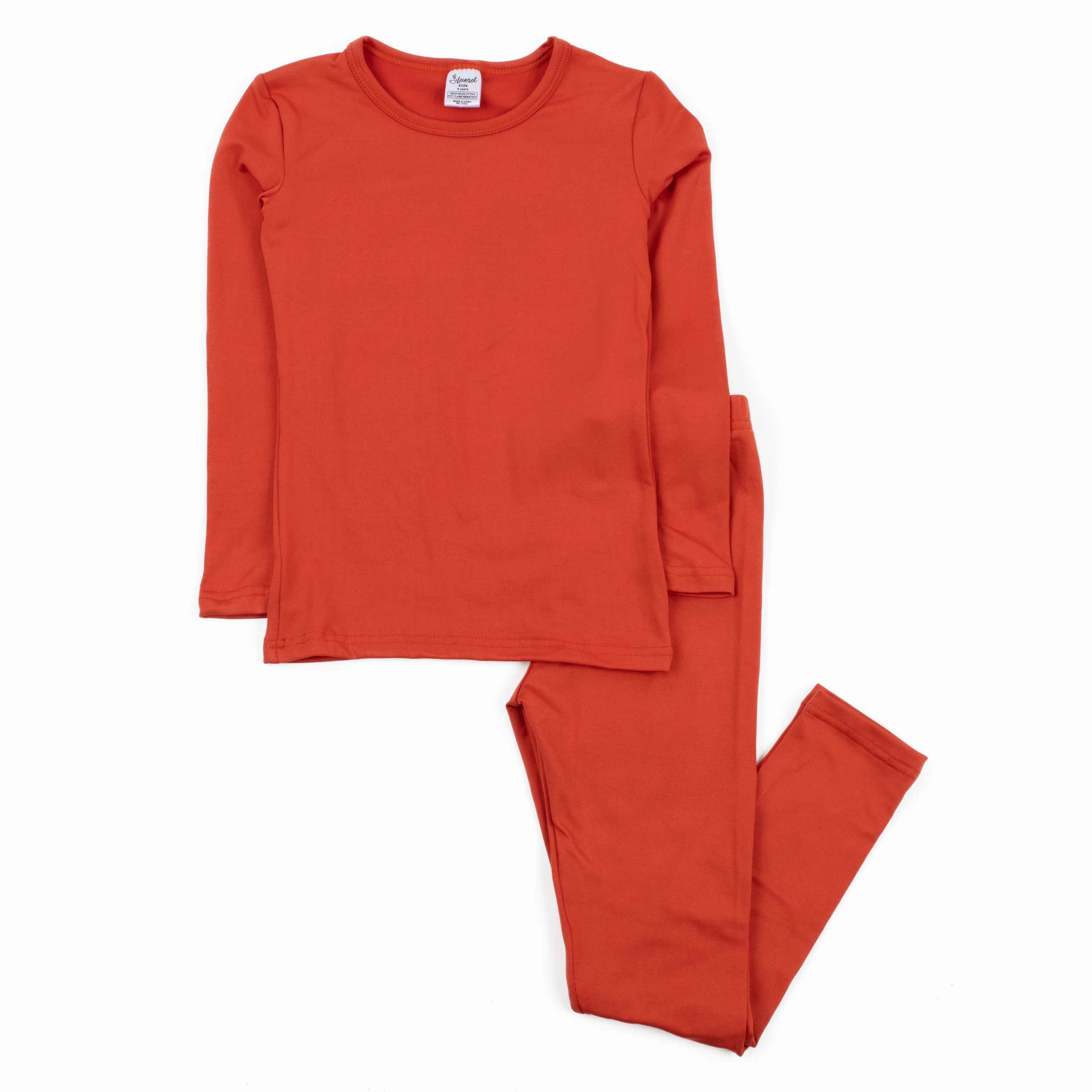 MotionAdaptive Fit LowProfile Stitching Kids Two Piece Thermal Pajamas Classic Solid Color