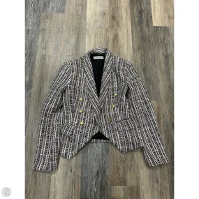 ConvertibleCollar Double Layered Fabric Blazer By Molly Green In Black & Pink, Size: M